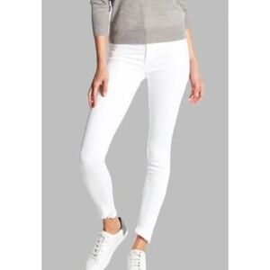 JOES JEANS Womens W30 White Skinny Ankle White Denim Frayed Hem